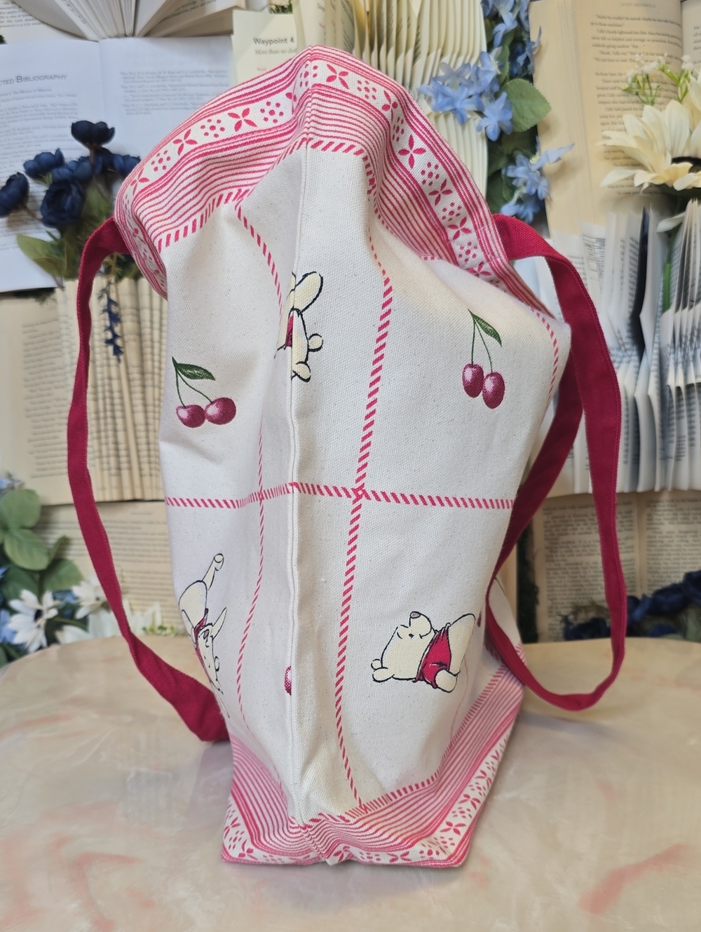 NWT Primark X Disney Winnie The Pooh Tote Bag Cream & Red - Picture 3 of 6